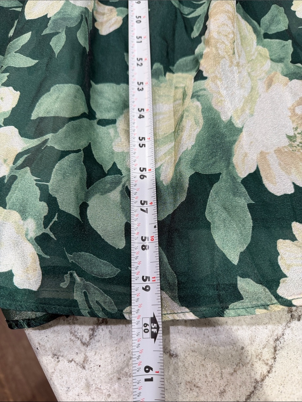 Lulus Floral Maxi Dress Green White Ruffle Strap Empire Waist Size L NWT - Picture 13 of 13
